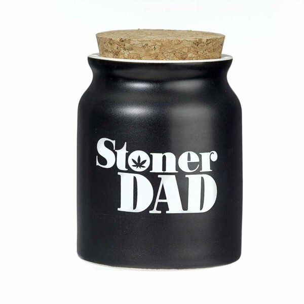 stoner dad stash jar - white letters